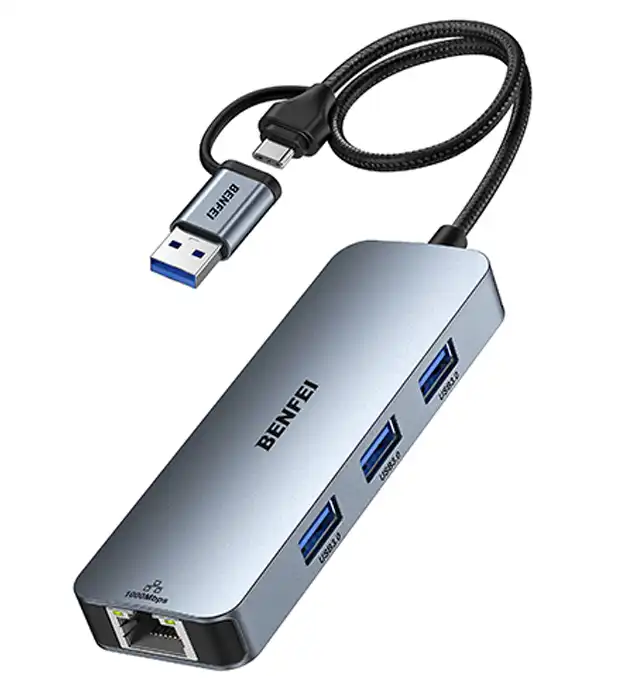 USB-C/USB-A Hub sa Gigabit Ethernetom i 3 USB 3.0 Porta - Za Bržu i Stabilniju Konekciju - Platforma za Online prodaju Concept Mango