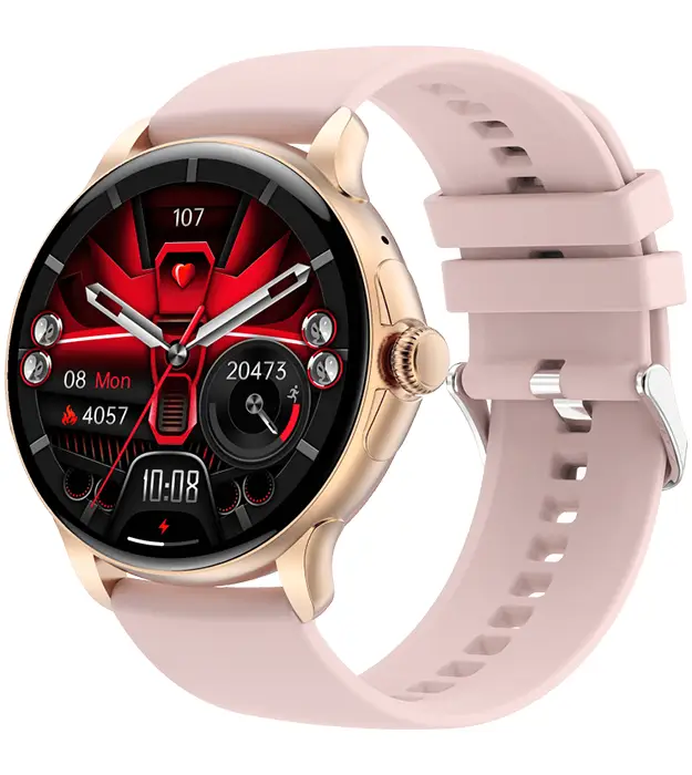 Zlatni pametni sat Eloree sa roze narukvicom