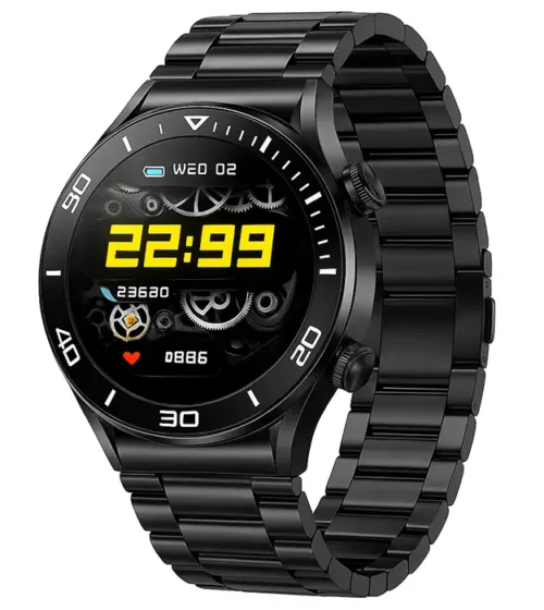 Muški pametni sat BlackForma sa crnom metalnom narukvicom i digitalnim displejom
