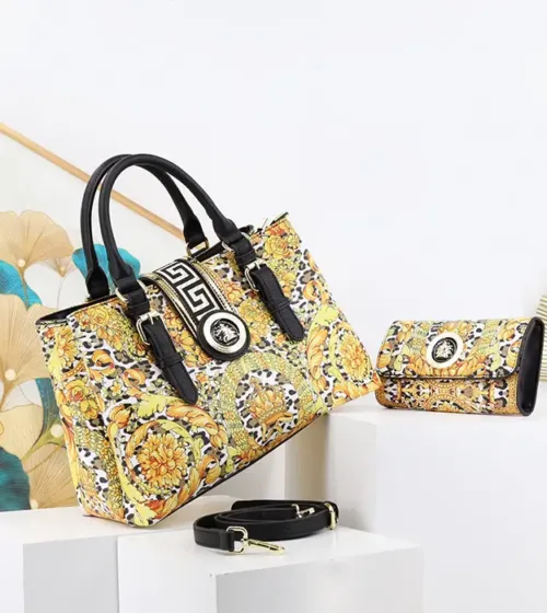 Ženska torba Florvelle Grace sa floralnim dezenom i zlatnim detaljima – luksuzni modni dodatak od PU kože