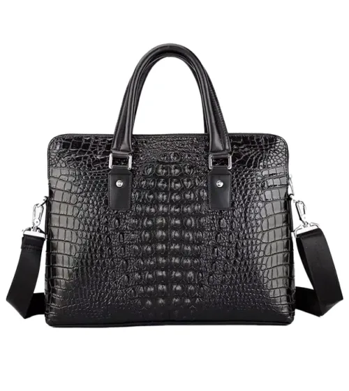 Muška poslovna torba UrbanCroc od eko kože sa krokodilskim uzorkom i kaišem za rame