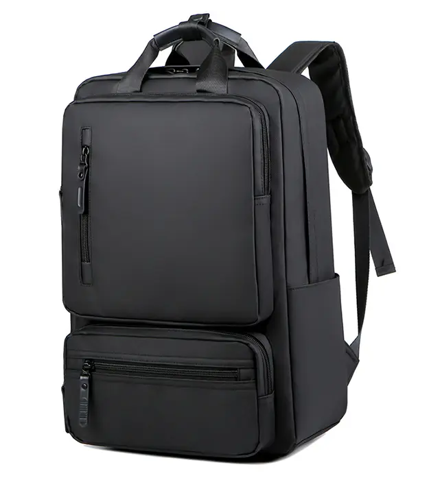 UrbanCore – poslovni laptop ranac od Oxford materijala, vodootporan, crni, sa USB priključkom i pregradom za 15.6" laptop.