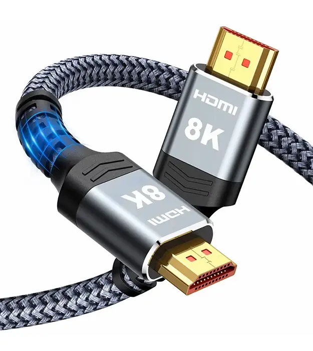 8K HDMI 2.1 kabl sa pletenim ojačanjem i pozlaćenim konektorima za 8K60 i 4K120 video signal
