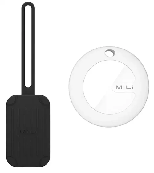 Pametni privesak za prtljag sa Bluetooth trackerom i silikonskim kaišem, crne boje