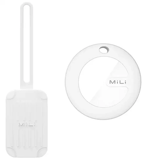 Pametni privesak za prtljag sa Bluetooth trackerom i silikonskim kaišem, crne boje