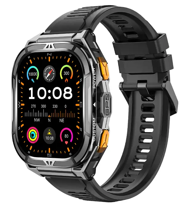 TitanRoute Pro GPS pametni sat sa AMOLED ekranom i crnom sportskom narukvicom