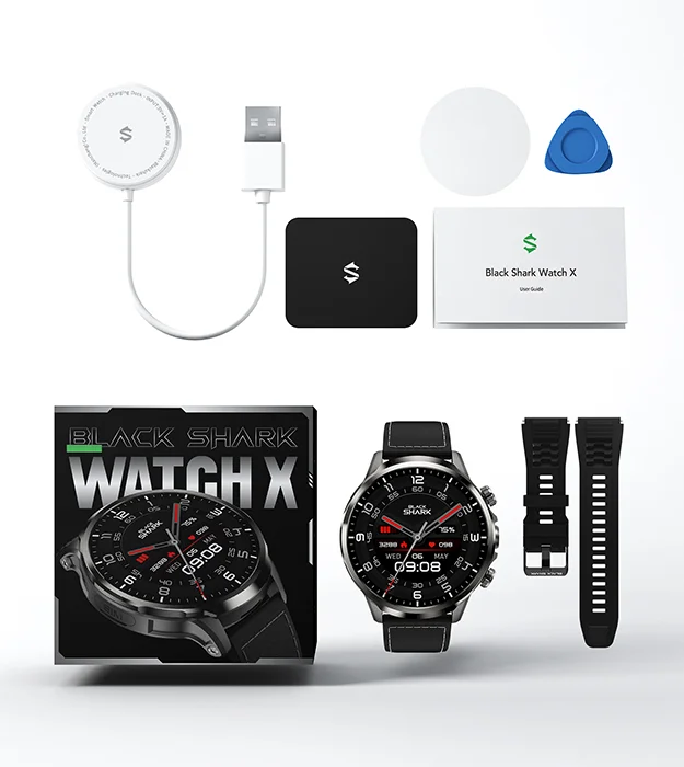 Black Shark Watch X 4G pametni sat sa silikonskom i kožnom narukvicom