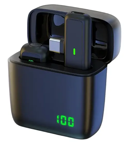 Bežični mikrofon SX5 sa punjačem i digitalnim displejem – Type-C konektor