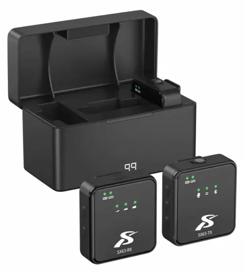 Bežični mikrofon SX63 – dvokanalni sistem sa punjačem i ekranima